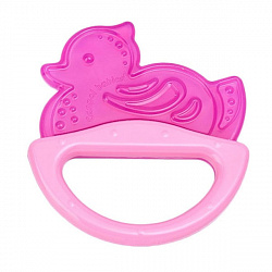 Canpol babies 250930512 Погремушка с эластичным прорезывателем, 0+, цвет: розовый, форма: утка